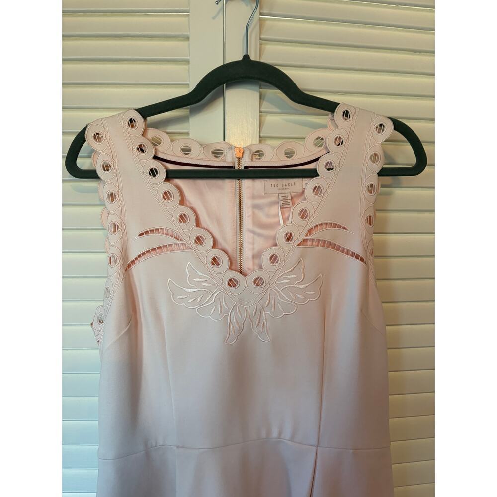 NWT Ted Baker London Emalise Embroidered skater dress 8 3 lace *flaws* - Picture 3 of 14